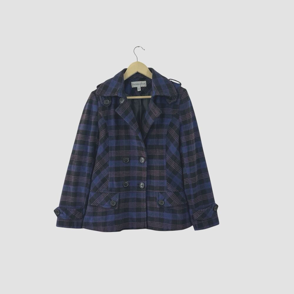Pendleton Medium Plaid Button Jacket Wool Blend C… - image 1